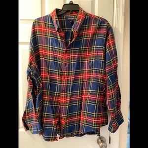 Landsend 3XL Plaid Flannel Shirt red/blue/green